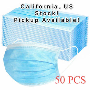 50 Pcs/set Disposable-Salon Ear loop Face-Mouth-Mask Dustproof 3-Ply-Masks Blue