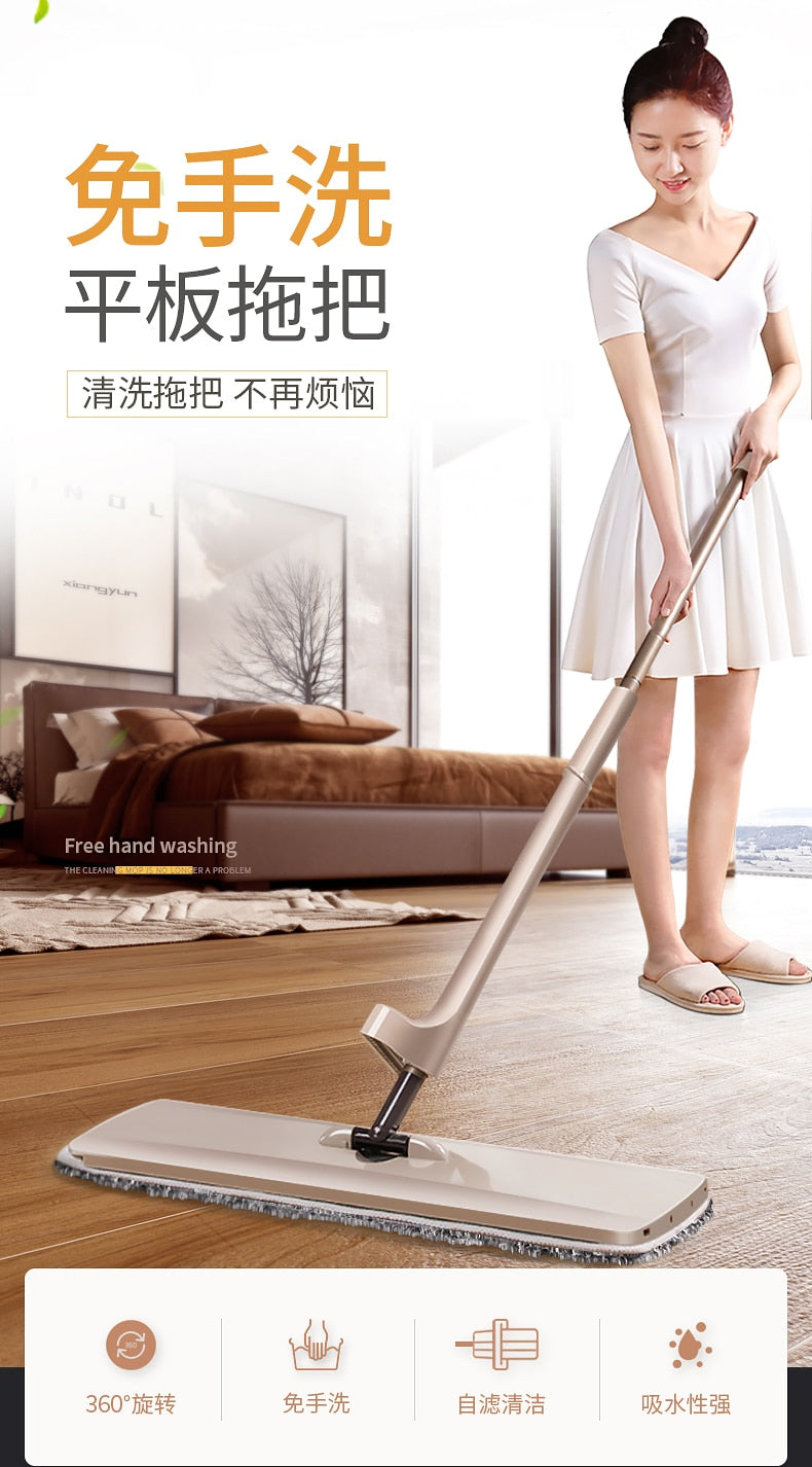 2019 Free Hand Washing Lazy Mop Magic Cleaner Self-wring Squeeze Household Cleaning Automatic Dehydration