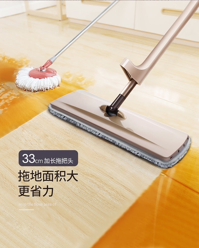 2019 Free Hand Washing Lazy Mop Magic Cleaner Self-wring Squeeze Household Cleaning Automatic Dehydration