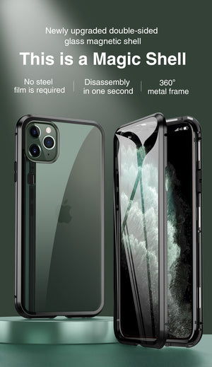 Double Side Magnetic Case for IPhone 11 Pro XR XS MAX X 8 7 6 6s Plus Magnet Glass Phone Cover for iPhone 7 Case Magnetic Coque