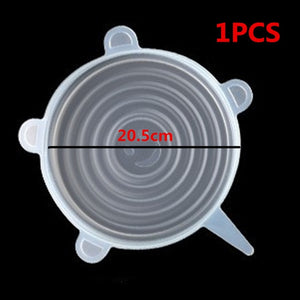 6 Pcs Reusable Food Packaging Cover Silicon Food Fresh-Keep Sealing Cap Vacuum Stretch Silicone Lids Kitchen Silicone Cover