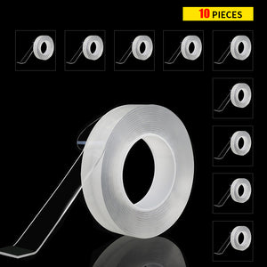 1m/3m/5m Double Sided Tape Washable Reuse Nano Magic Tape Transparent No Trace Waterproof Adhesive Tape Nano Tape Clear