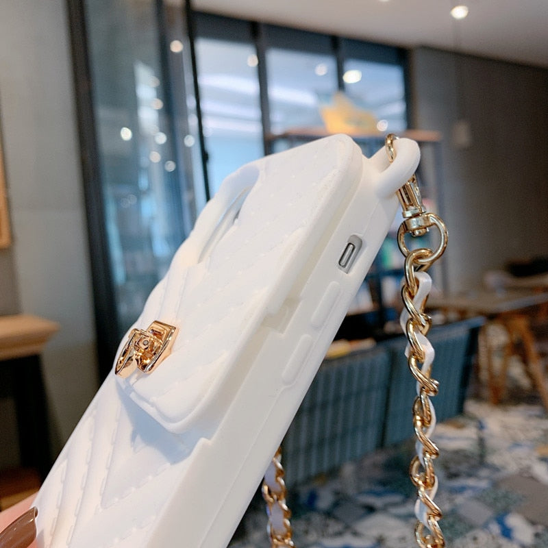 Luxurious Portable with Metal lanyard Phone Case For IPhone 11 Pro X XR XS Max All-inclusive Phone Cover For IPhone 6s 7 8 plus